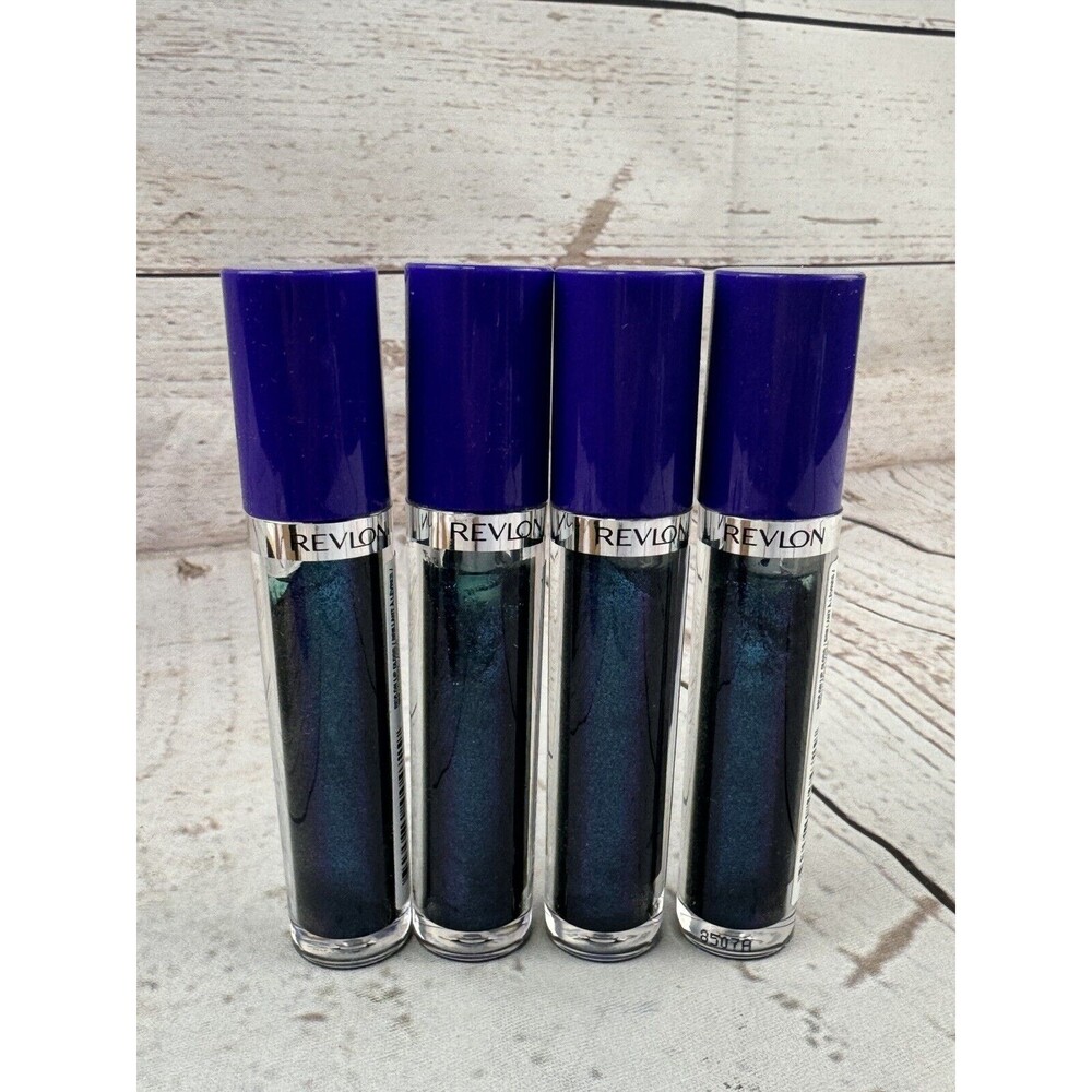 Revlon Electric Shock Lip Lacquer 4-Pack, 202 Turnt Up Teal, Metallic Finish